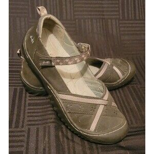 Jeep J-41 Budapest Women's 8 Traction Sole Mary Jane Shoes Hook & Loop Gray
